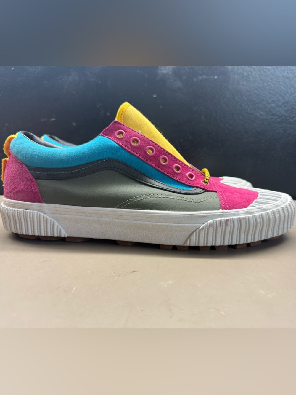 New Men's Vans Old Skool TC Lug 66 Supply Suede Canvas Multi Color White Men 12